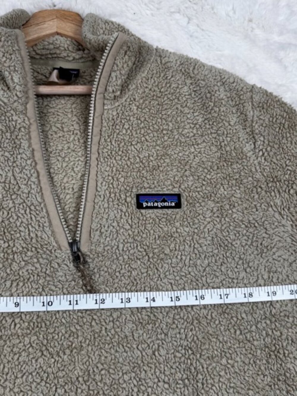 Patagonia Los Gatos Womens Size Small 1/4 Zip Fleece Jacket Beige Fluffy 25236 - Picture 8 of 9